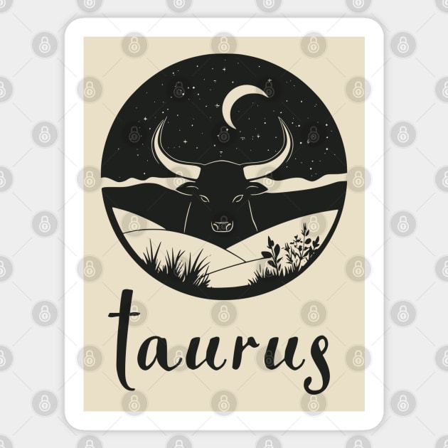 Taurus Zodiac Sign Bull Moon Art Sticker by TuncGK